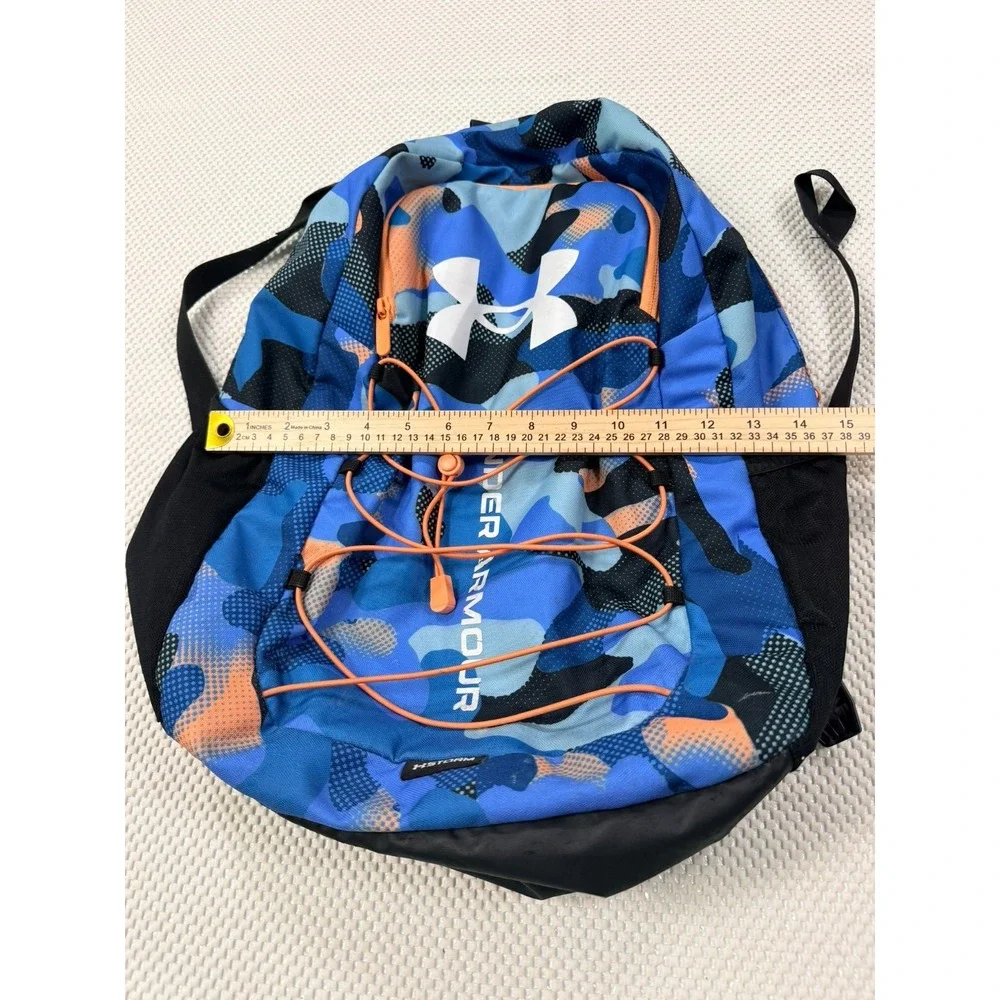 Under Armour Hustle Sport Backpack Blue/Orange Camo